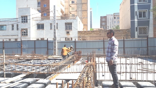 اجرای سقف وافل با مصالح اهواز به مدیریت مهندس حسن آباد