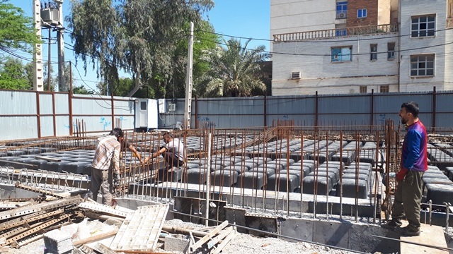 اجرای سقف وافل با مصالح اهواز به مدیریت مهندس حسن آباد