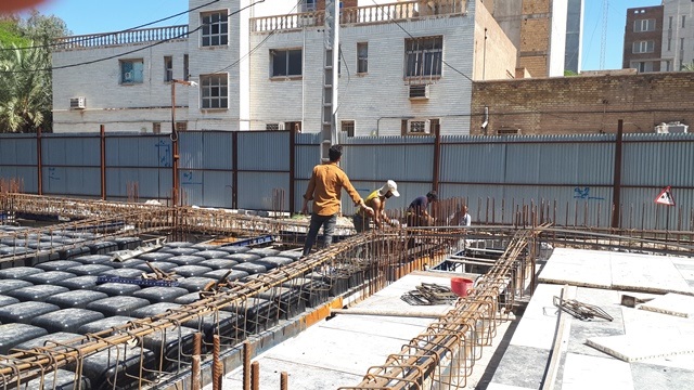 اجرای سقف وافل با مصالح اهواز به مدیریت مهندس حسن آباد