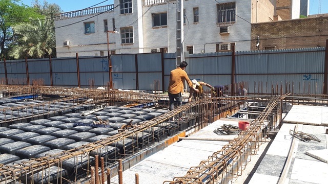 اجرای سقف وافل با مصالح اهواز به مدیریت مهندس حسن آباد